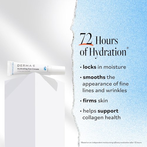 Derma E Hydrating Eye Cream - Firming Hyaluronic Acid Treatment for Puffiness & Fine Lines | 0.5 oz