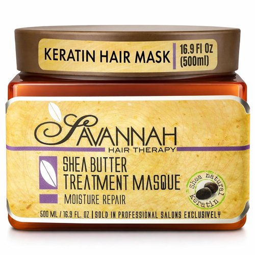 Savannah Hair Therapy Keratin Hair Mask - Deep Conditioning Treatment for Dry, Damaged Hair | 16.9 oz