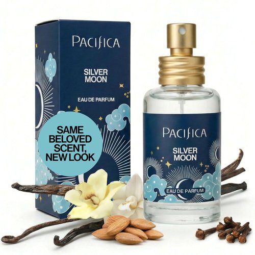 Pacifica Silver Moon Perfume 1oz – Long-Lasting Warm Vanilla & Almond Clean Fragrance for Women Vegan, Cruelty-Free, Essential Oils, Non Toxic