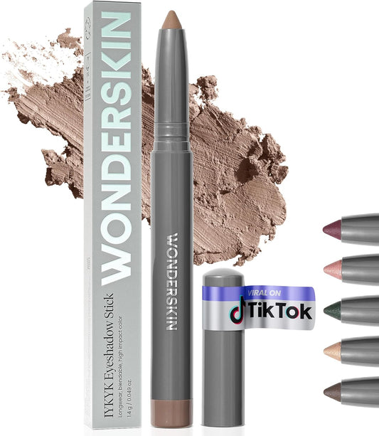 Wonderskin IYKYK Eyeshadow Stick - Budge-Proof Waterproof Matte Eye Shadow in Mink, Longwear Formula