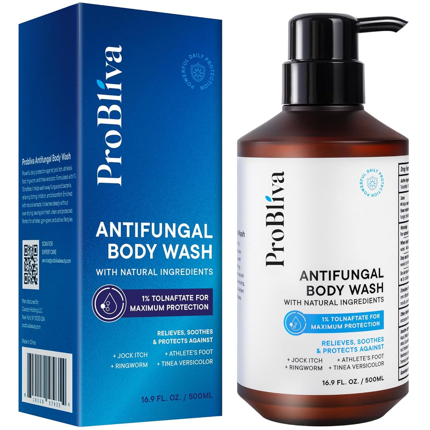 Skiennix Antifungal Body Wash - Medicated Treatment for Jock Itch, Ringworm & Foot Odor | Tea Tree Oil Gel