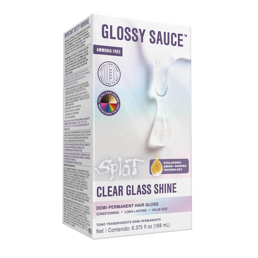 Splat Glossy Sauce | Demi-Permanent Clear Gloss Hair Color for Vibrant Shine - 4 oz