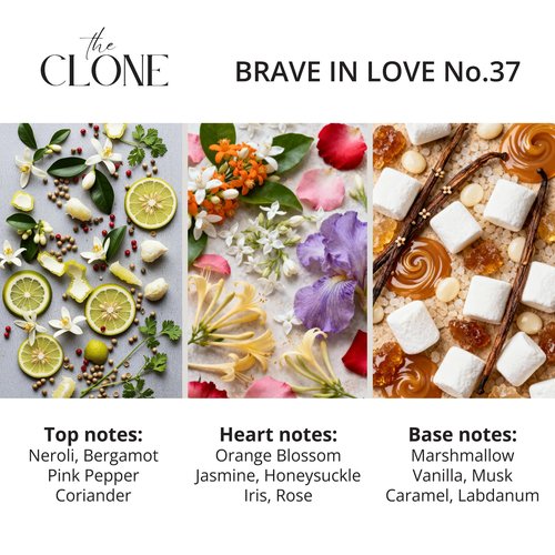 Clone, Brave in Love No. 37 - Inspired by Kilian's Love,Don’t Be Shy Perfume For Women Men Unisex, Extrait de Parfum, Fragrance Perfume Spray, 1.7 Fl Oz (50ml)