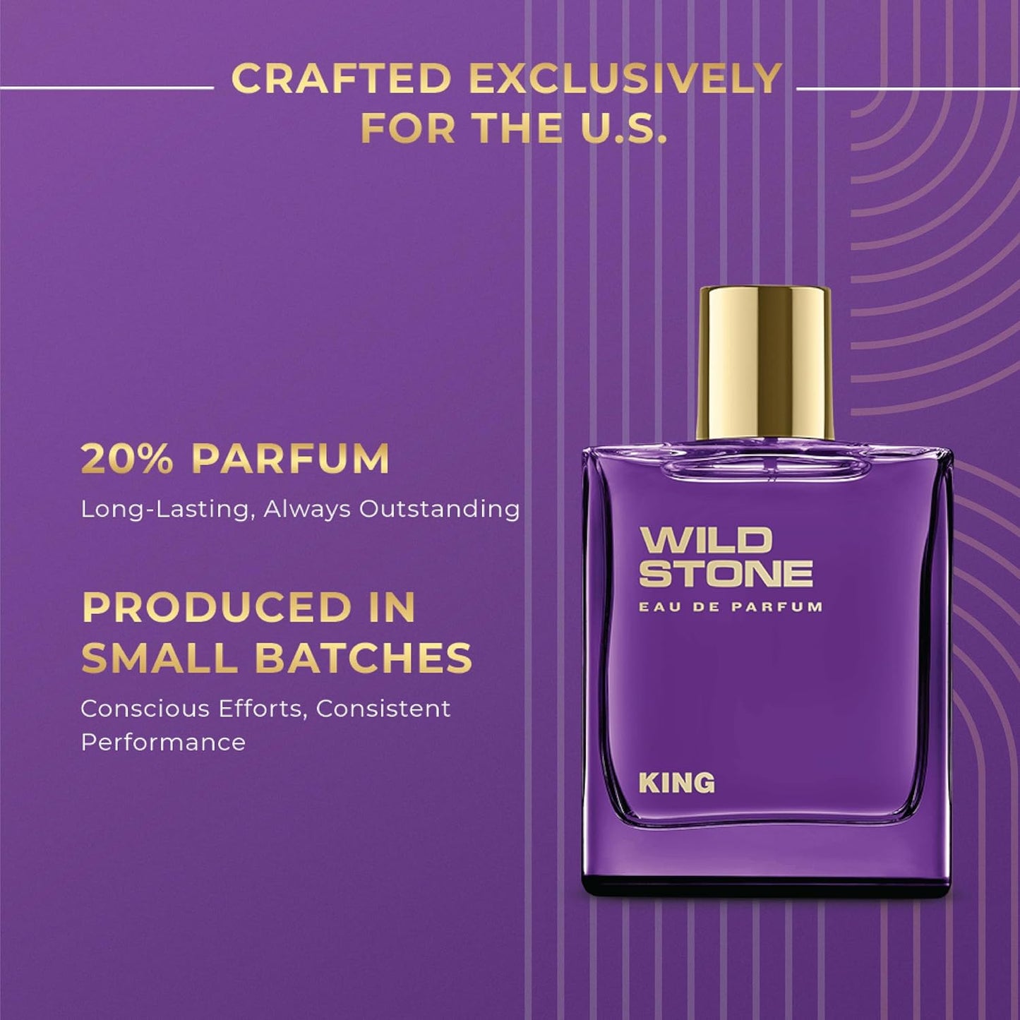 Wild Stone King Eau De Parfum - Luxury Men's Fragrance | 3.38oz | Intense & Long-Lasting Scent