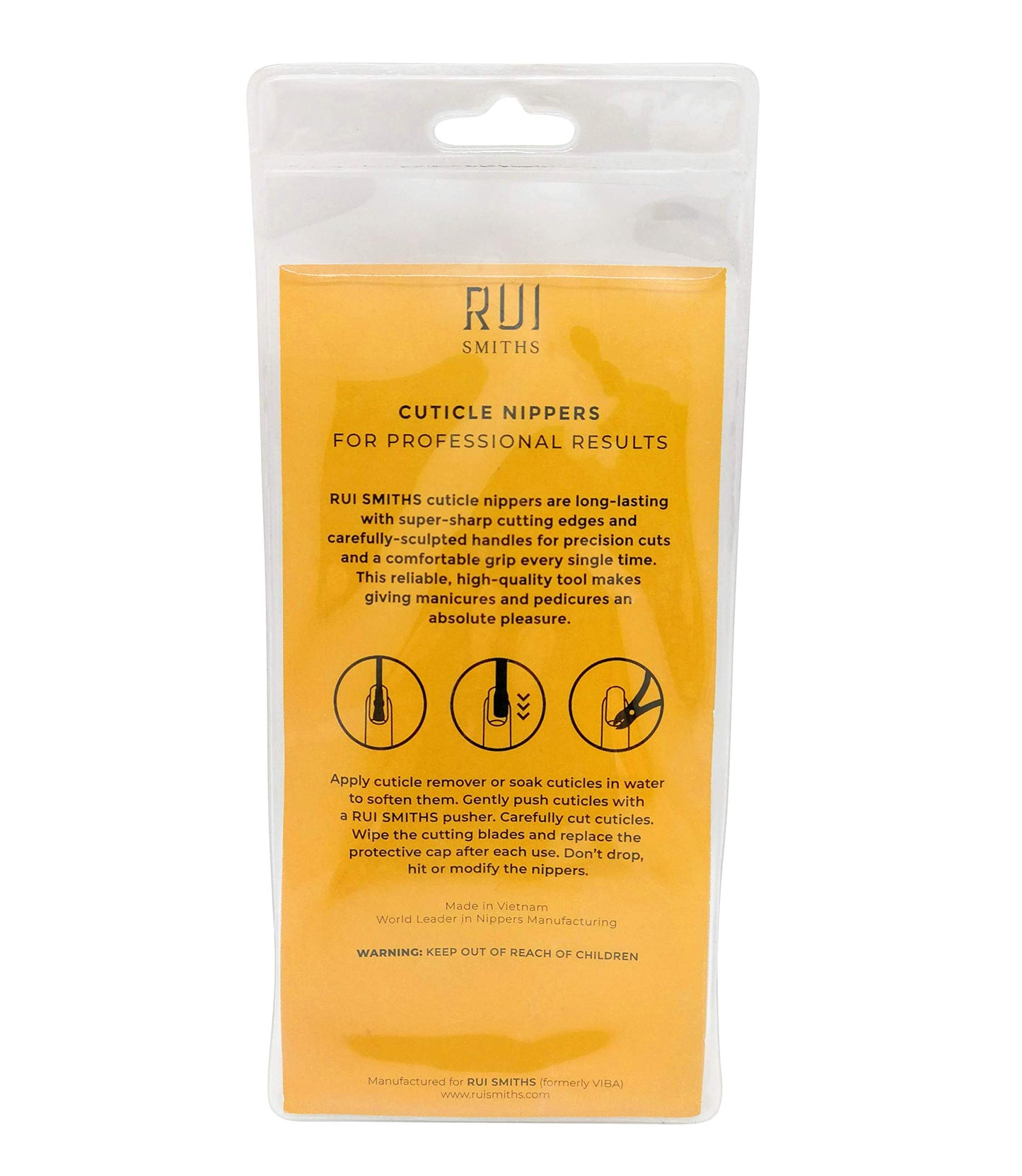 Rui Smiths Professional Cuticle Nippers | Precision Surgical-Grade Stainless Steel Cuticle Trimmer, French Handle, Single Spring, 4mm Jaw (Quarter Jaw)