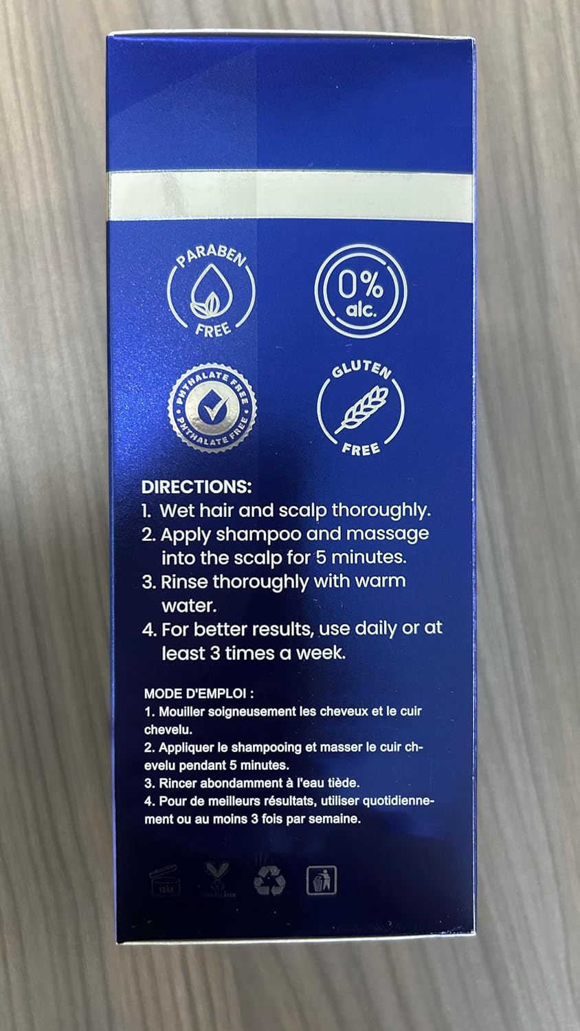Uttse Biotion Hair Growth Shampoo - Natural Thickening Formula with Tea Tree Oil & Ginseng | 10.1 fl. oz, Dark Blue