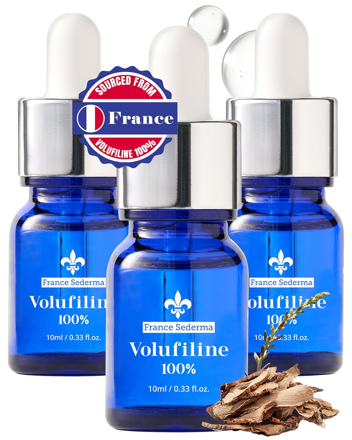 Sederma France Volufiline™ Booster Serum - Plump-Looking Care for Face, Neck & Body | 3-Pack (30ml Total)