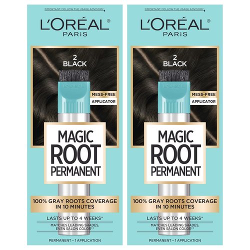 L’Oréal Paris Magic Root Hair Color Kit - 10 Minute Gray Coverage, 2 Count | Deep Black
