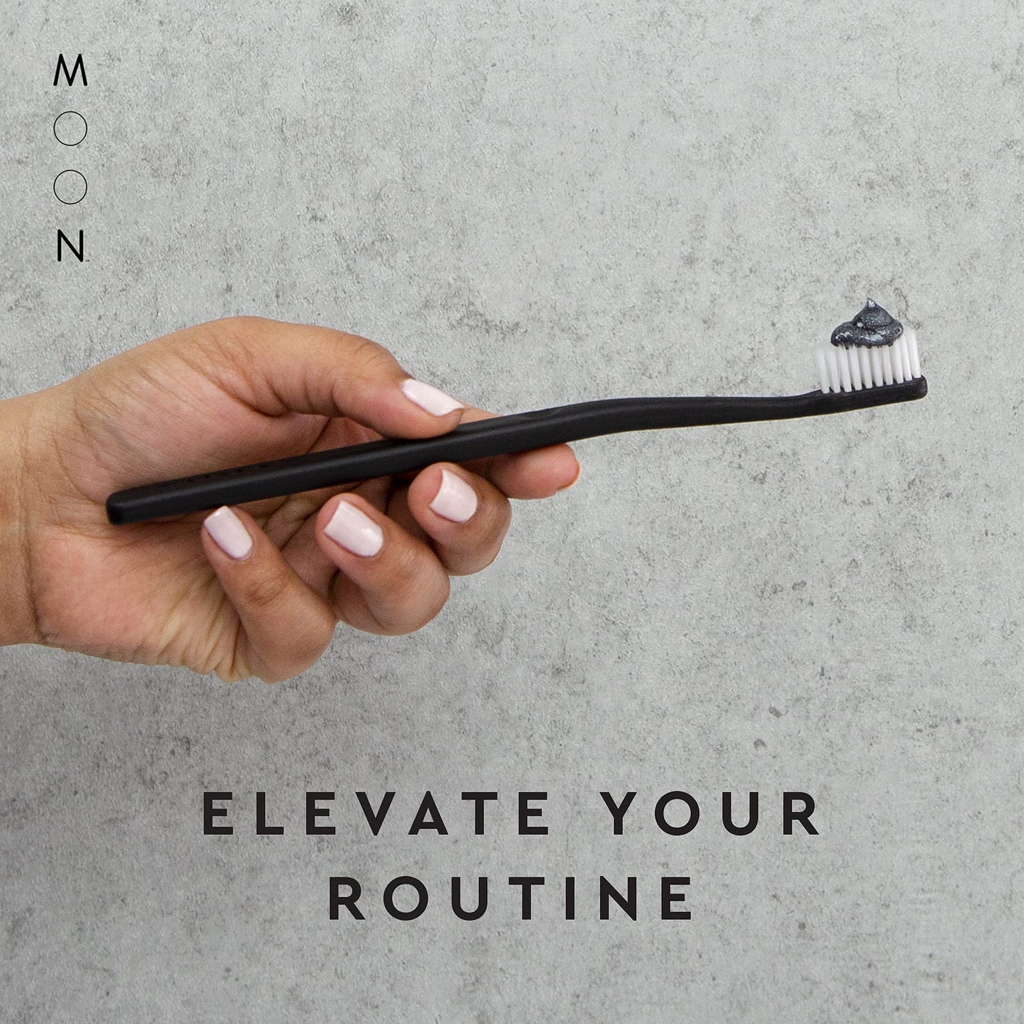 MOON Soft Bristle Toothbrushes, White and Black Sleek Design, Gentle Cleaning, Ideal for Daily Oral Care, Soft Bristles for Comfortable Use, (2 Pack)