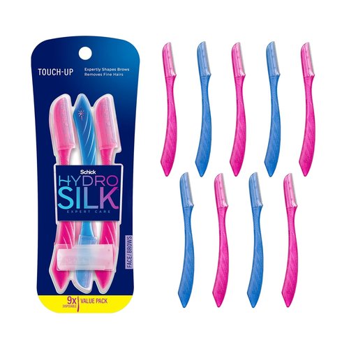 Schick Hydro Silk Touch-Up Dermaplaning Tool - Precision Face Razors for Women, 9ct | Peach Fuzz Remover
