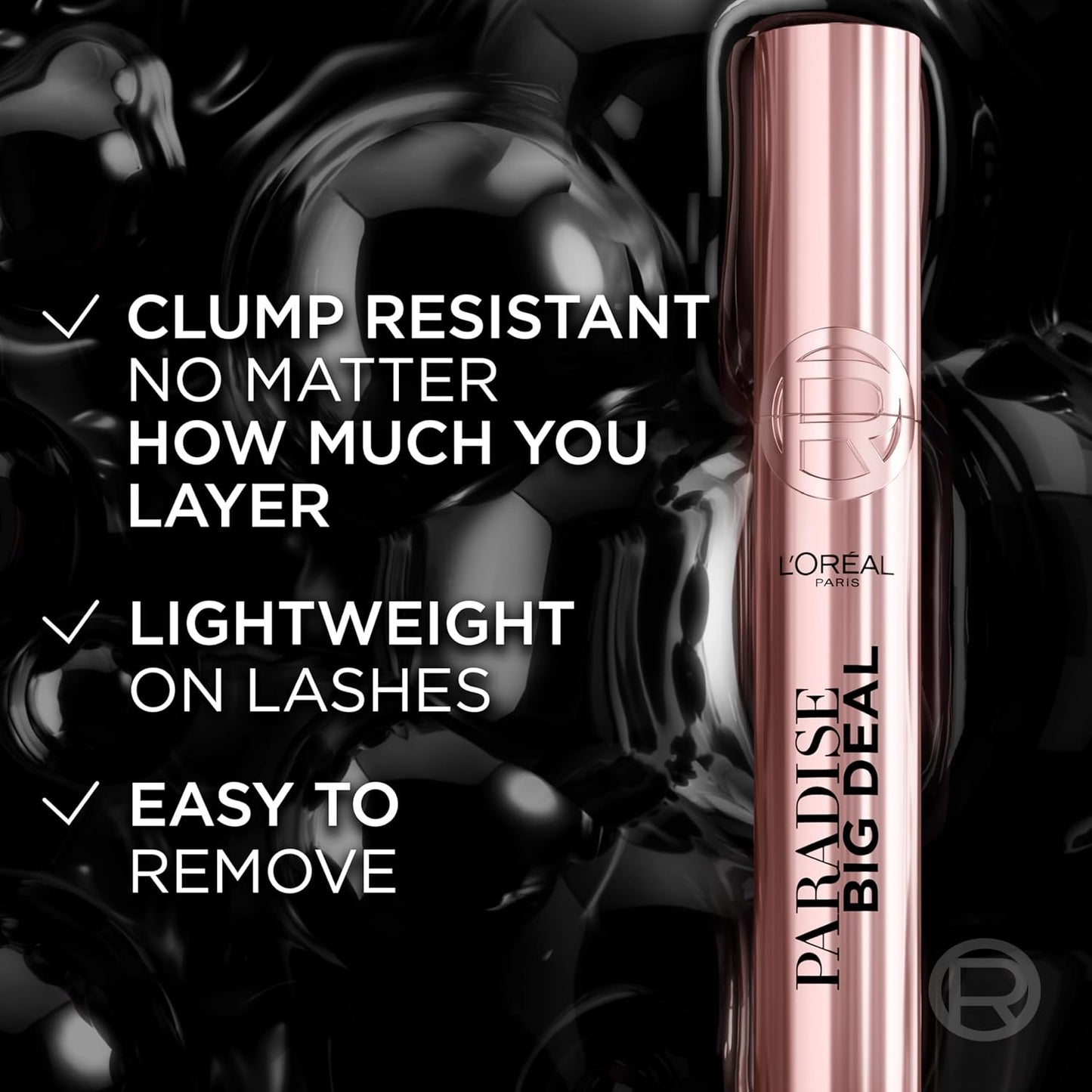L'Oreal Paris Paradise Mascara - Volumizing & Lengthening, Clump Resistant, Washable Blackest Black, 0.33 Fl Oz