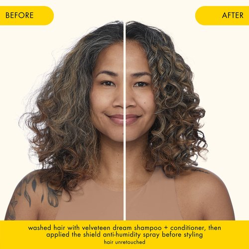 amika the shield anti-humidity spray | lightweight, invisible heat protection spray, contains UV filters, for smooth, frizz free hair