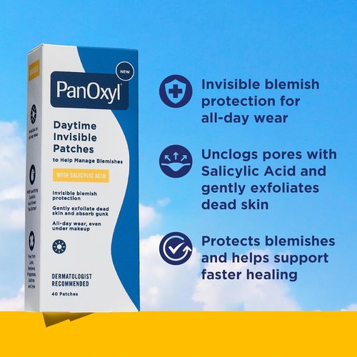 PanOxyl Invisible Blemish Patches - Dermatologist-Recommended Salicylic Acid Formula | 40ct (20 Large, 20 Small)