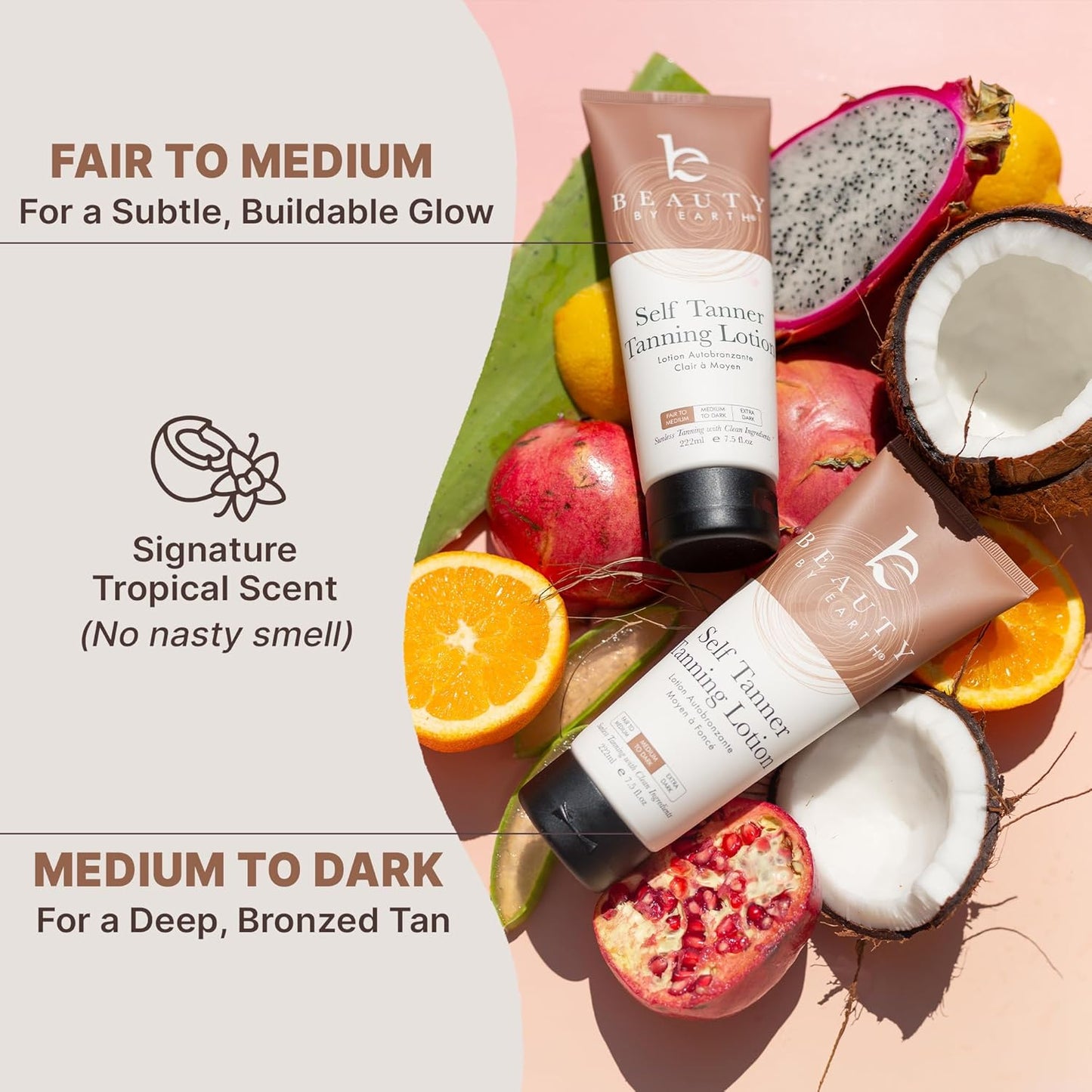 Skiennix Tanning Lotion - Natural & Organic Self Tanner for Streak-Free Sunless Tan | Fair to Medium