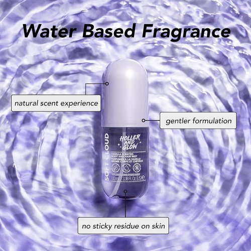 Holler And Glow Mood Boosting Body & Hair Mist - Long Lasting Vanilla Fragrance | 3.38 Fl Oz