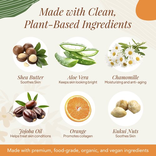 Saavy Naturals Moisturizing Body Wash for Sensitive Skin – Plant-Based & Pure with Coconut Oil, Shea Butter & Aloe Vera – Paraben-Free, Cruelty-Free – Sweet Orange – 8.5 fl oz, 2 pack