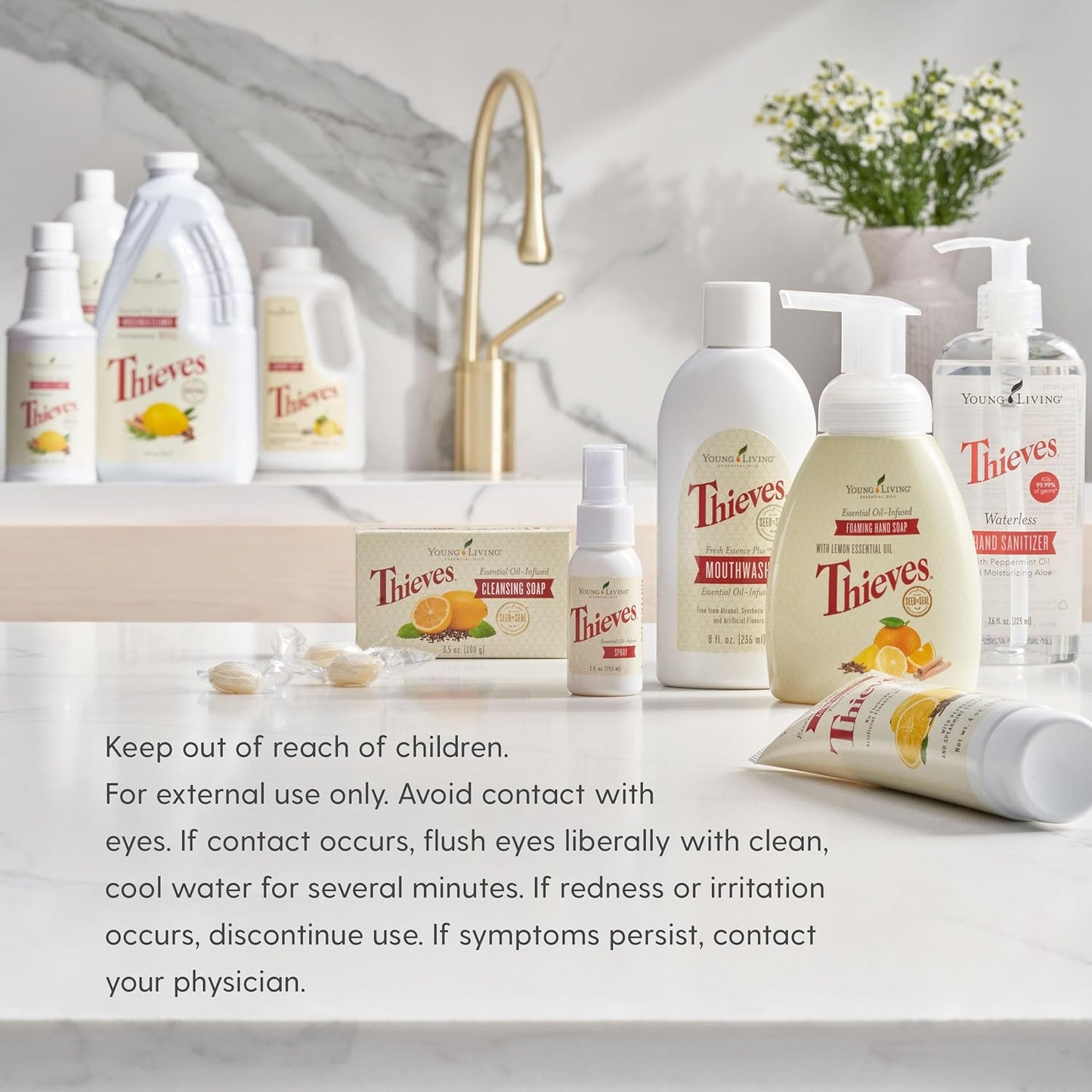 Young Living Thieves Foaming Hand Soap - Natural Moisturizing Foam Soap with Essential Oils - 8 fl oz