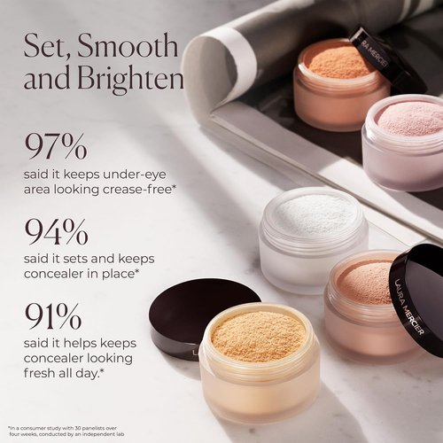 Laura Mercier Secret Brightening Under-Eye Powder - Peach & Pink Pigments for Discoloration | 6 Shades Available