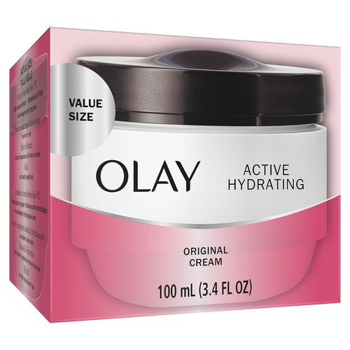 Olay Active Hydrating Cream - Moisturizing Face Cream for All Skin Types | 3.4 fl oz