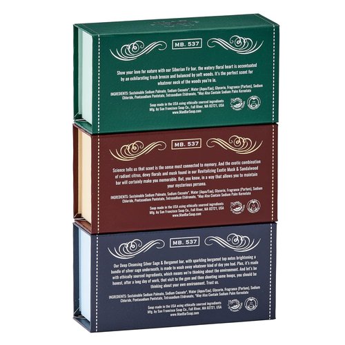 San Francisco Soap Company Man Bar Gift Set - Gentle Formula for All Skin Types - Made in the USA