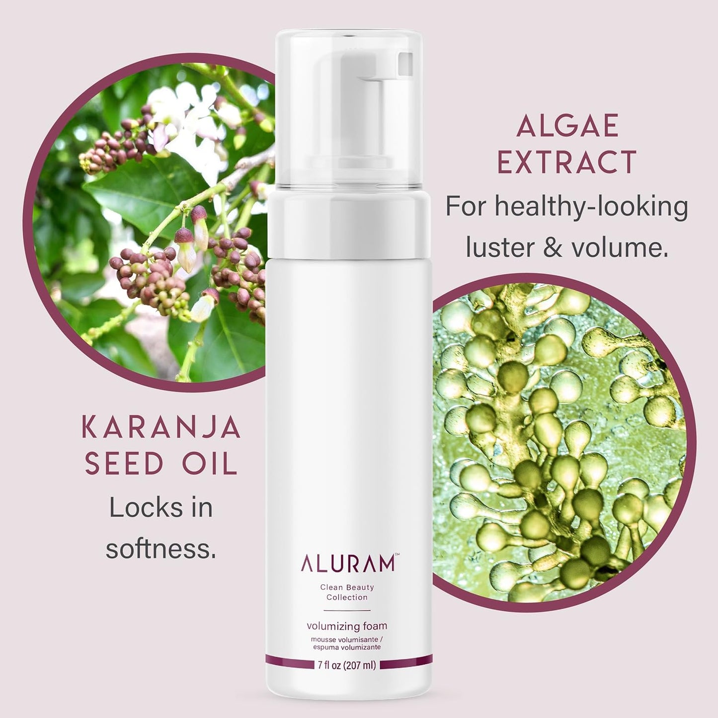 ALURAM Coconut Water Volumizing Foam - Lightweight Volume & Flexible Hold | 7 Fl Oz
