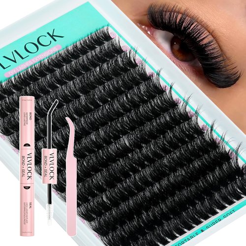 Lash Clusters Kit 100D Lash Extension Kit Cluster Eyelash Extensions 10-18mm Volume Eyelash Clusters D Curly Eyelash Extension Kit 3D Wispy Lash Clusters DIY Individual Lashes(10-18MM-100D Kit)