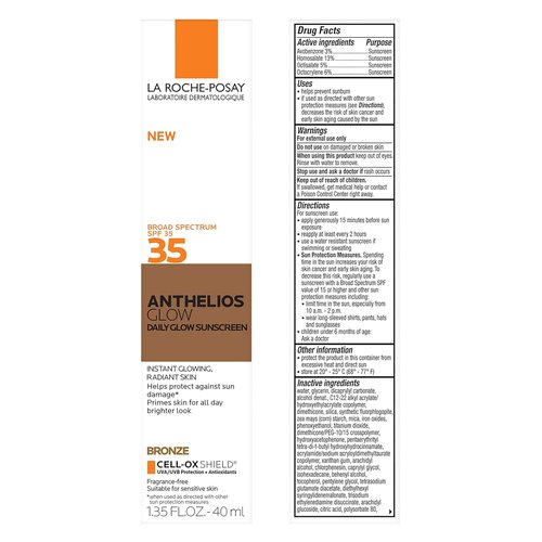 La Roche-Posay Anthelios Glow Tinted Sunscreen - SPF 35, Broad Spectrum, Lightweight Hydration for All Skin Types