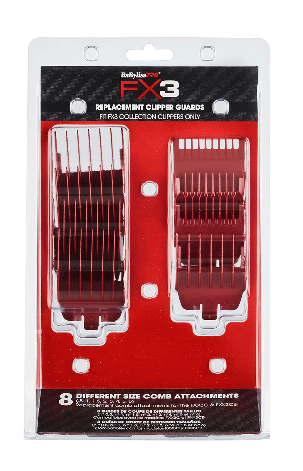 BaBylissPRO FX3 Clipper Guards - Precision Replacement Set for Perfect Haircuts