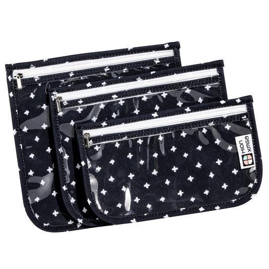 HIONXMGA TSA Approved Toiletry Bag, Set of 3 Clear Travel Toiletry Bag Quart Size Zipper Travel Pouch, Waterproof Makeup Cosmetic Bag for Women Men Kids Toiletries Carry on, Plus