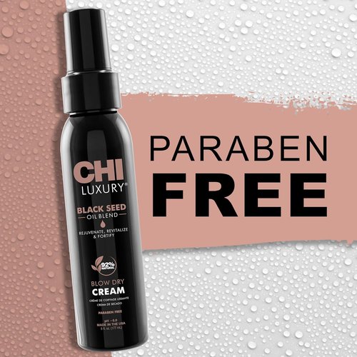 CHI Luxury Black Seed Oil Blow Dry Cream - Moisturizing Styling Cream for Sleek, Smooth Hair | 6 Oz
