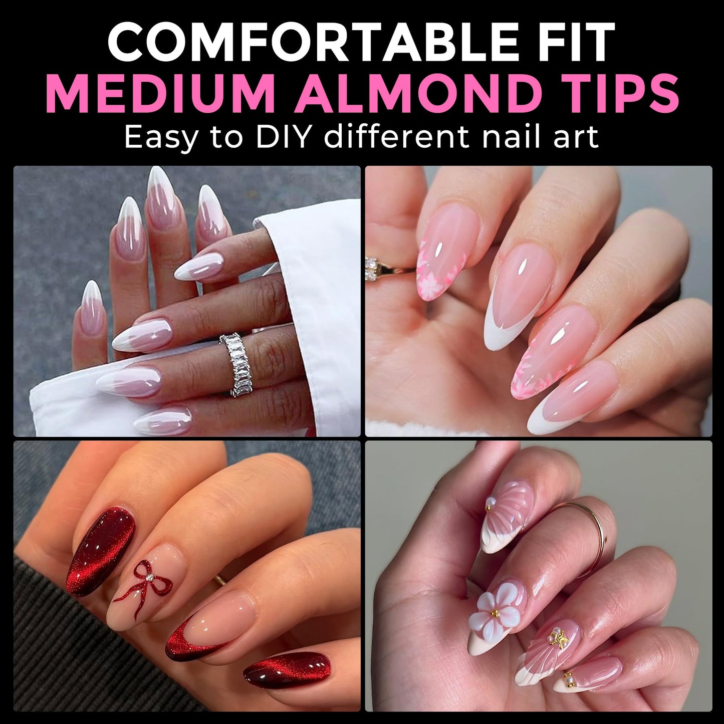 UNA GELLA GEL NAIL TIPS FOR ACRYLIC NAIL TIPS SOFT GEL TIPS