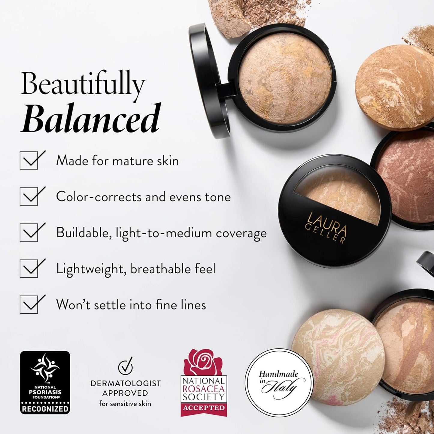 Laura Geller New York Baked Balance-N-Brighten Foundation - Flawless Finish with Kabuki Brush | Fair Shade
