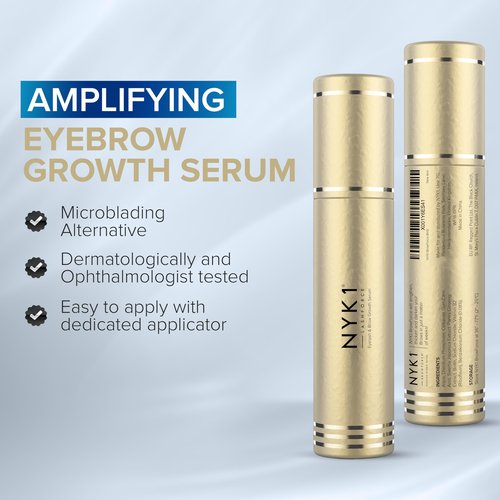 NYK1 CONCENTRATED Eyebrow Growth Serum For Thicker Brows (XL - 8ml) BrowForce Eyebrow Serum To Grow Brows Fuller Thicker Natural Eye Brow - Advanced Brow Growth Serums Formula For Eyebrows Regrowth
