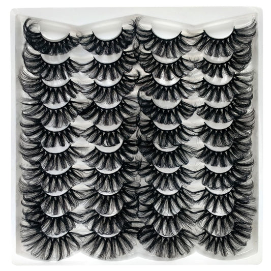 Lashes 25mm Fluffy Mink False Eyelashes Long 20 Pairs Dramatic Thick 3D 5D Faux Mink Lashes 25 mm Fake Eyelashes Pack (VG38), by Kmilro