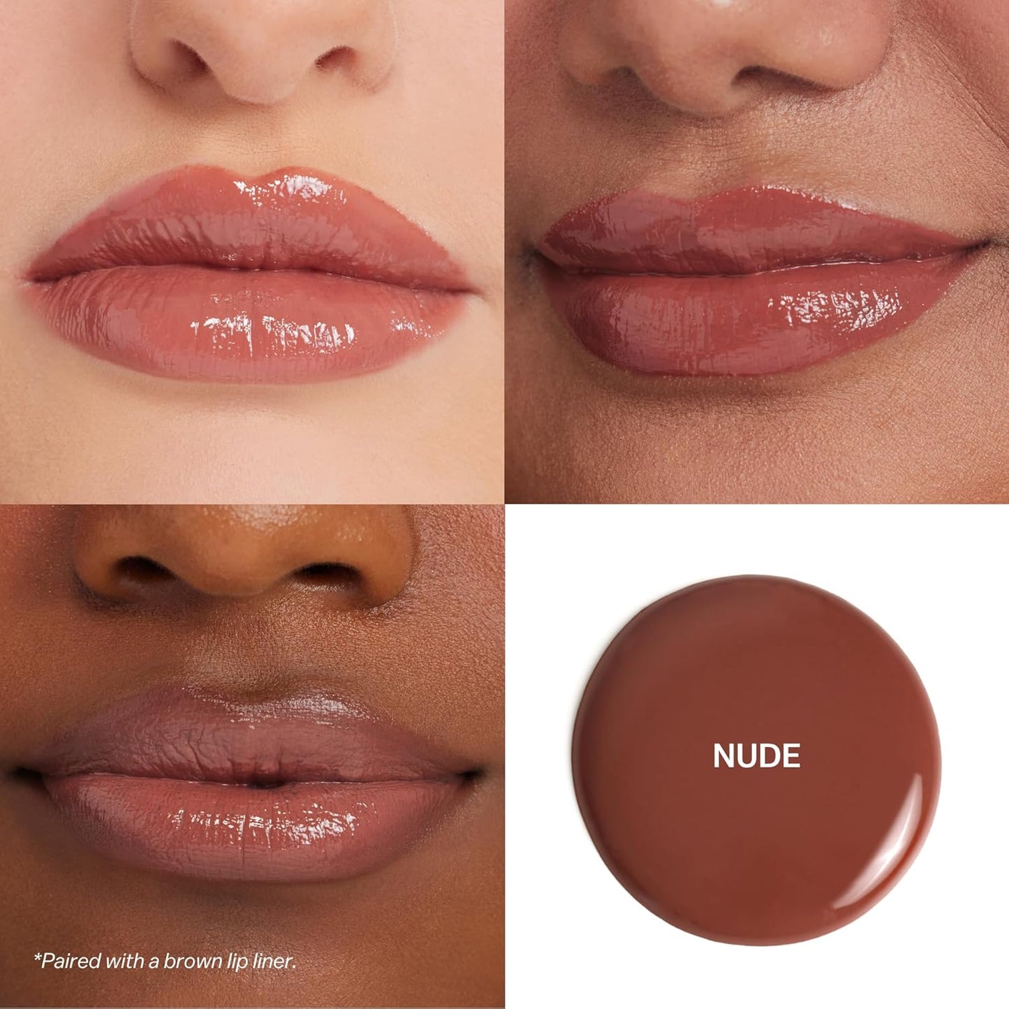BASMA Beauty Ultra-Hydrating Lip Gloss - Rich Pigment, Non-Sticky Shine for Dry Lips | Nude Color