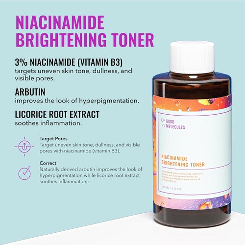 Good Molecules Daily Skincare Routine Set - Hydrating Cleanser, Niacinamide Toner & More | 5-Piece Collection