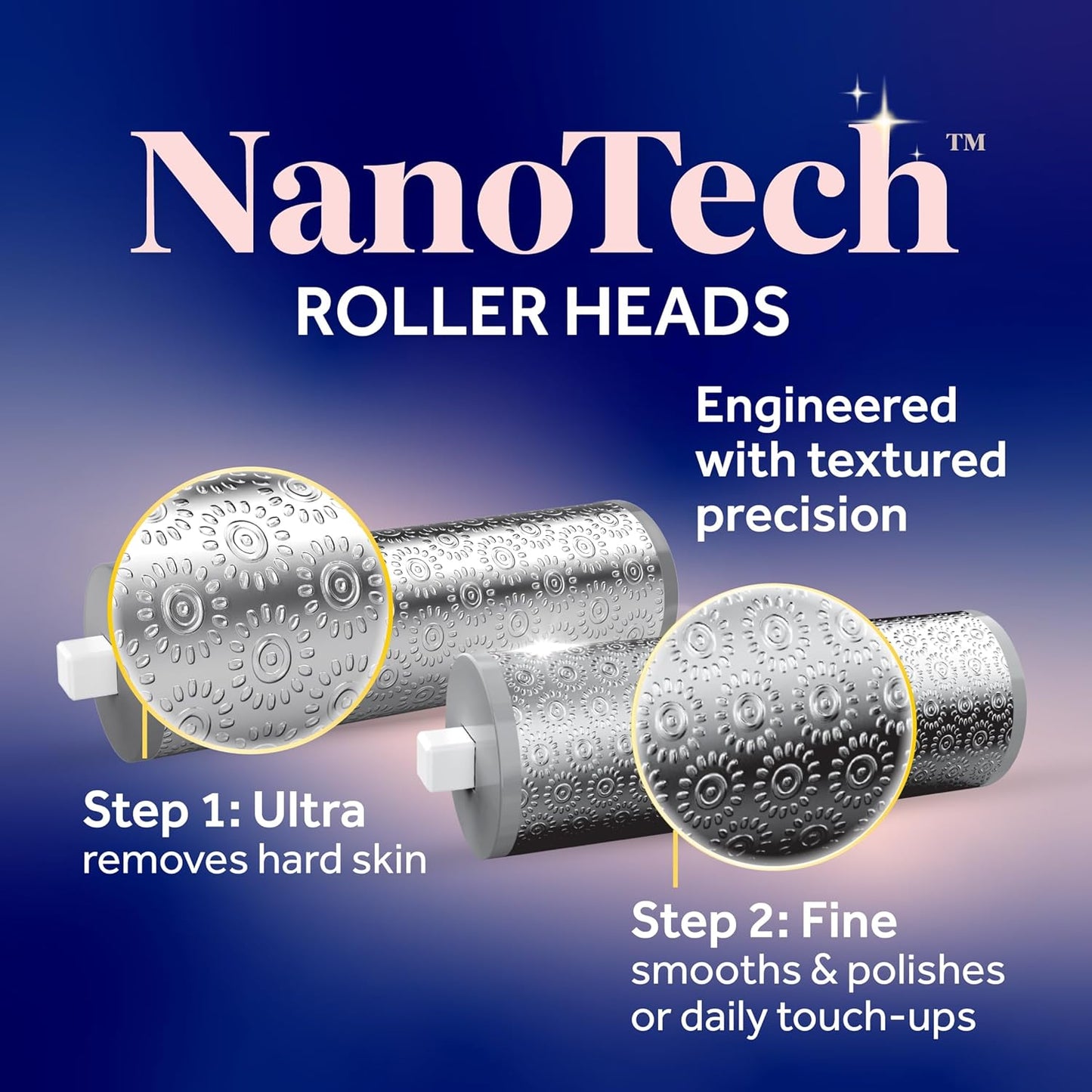 Dr. Scholl's Pedi Perfect Electric Foot Callus Remover, Waterproof, Rechargeable with x2 Roller Heads, Removes Hard Skin for Soft Beautiful Feet, 50 Minute Run Time, Dust Catcher, Pedicure Tools