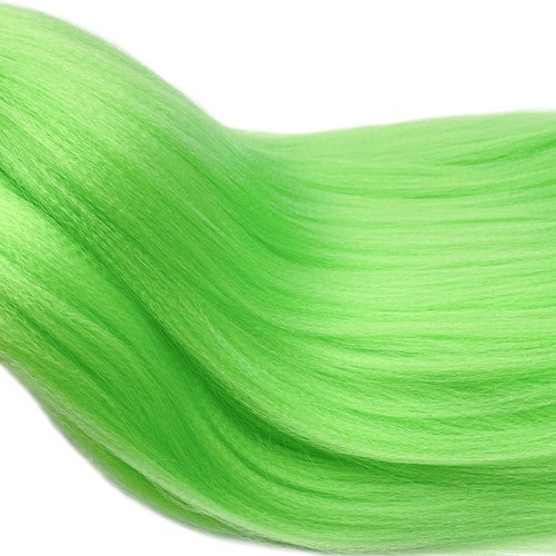 UPruyo Neon Lime Green Braiding Hair Pre Stretched Prestressed Braiding Hair Weave Color Braiding Hair Extensions for Braids Synthetic Hair for Braiding (26 In 3 Packs)