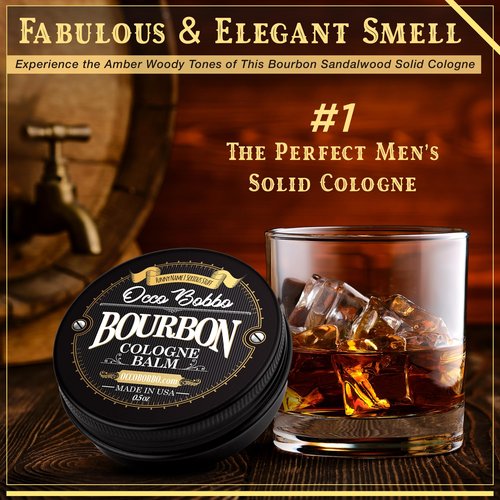 Handy Hound Occo Bobbo Solid Cologne for Men, Bourbon and Sandalwood Scent, .5 Ounce Concentrated Balm, Smooth Woody Oak Barrel Blend