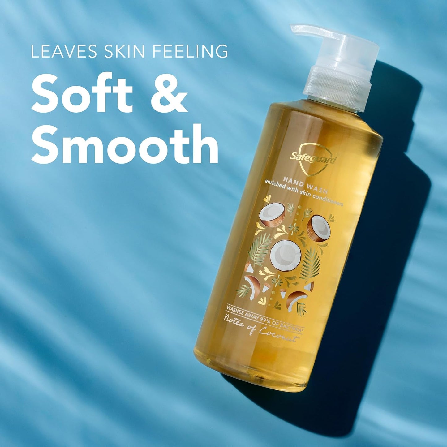 Safeguard Liquid Hand Soap, Micellar Deep Cleansing, Washes Away 99% Bacteria, Made with Natural Moisturizers, Enriched with Skin Conditioners, PH Balanced, Coconut Scent 10.1 oz (Pack of 4)