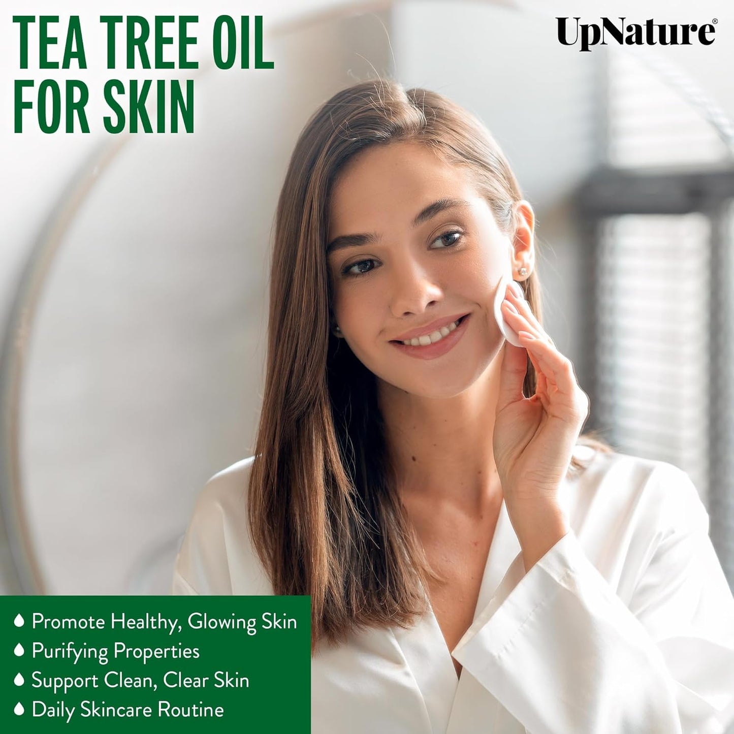 UpNature Tea Tree Oil - 100% Pure USDA Organic Essential Oil for Skin, Hair & Scalp (2oz)