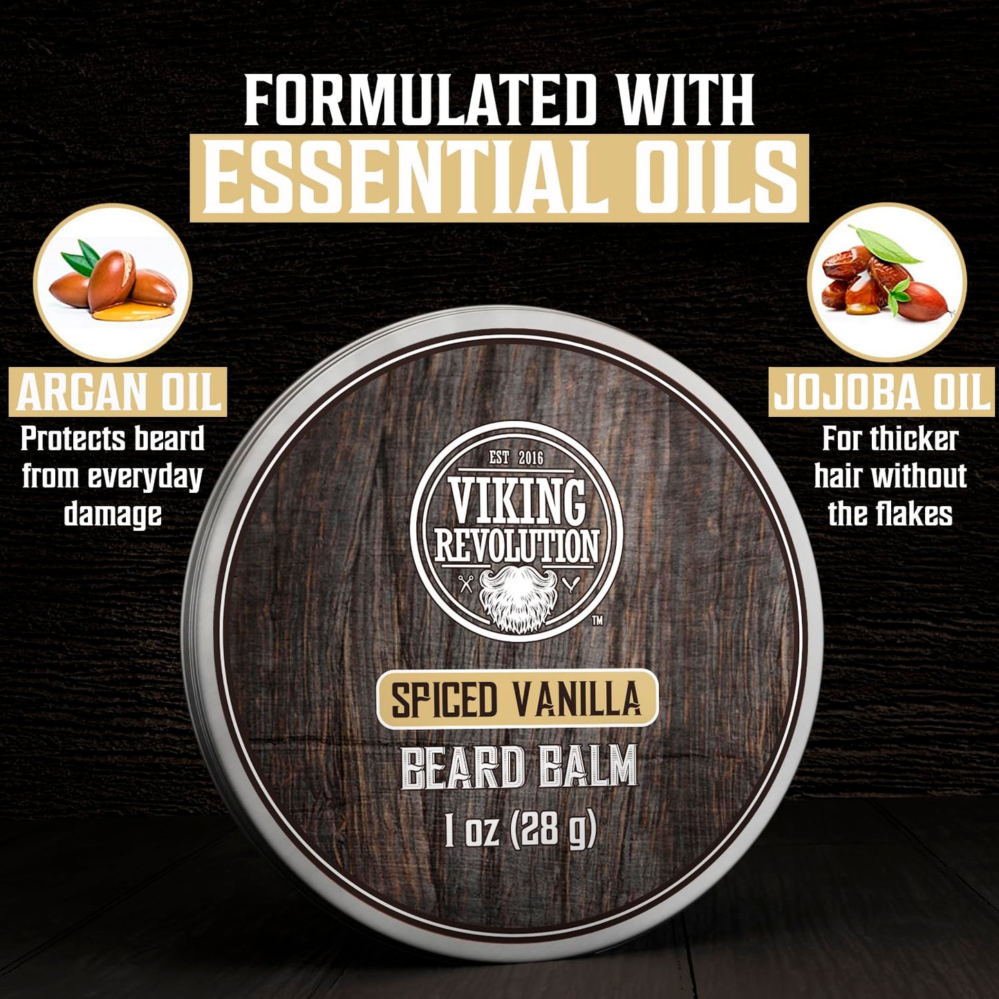 Viking Revolution Beard Balm Variety Pack - 4 Scents for Styling & Softening Beards | 1oz Each
