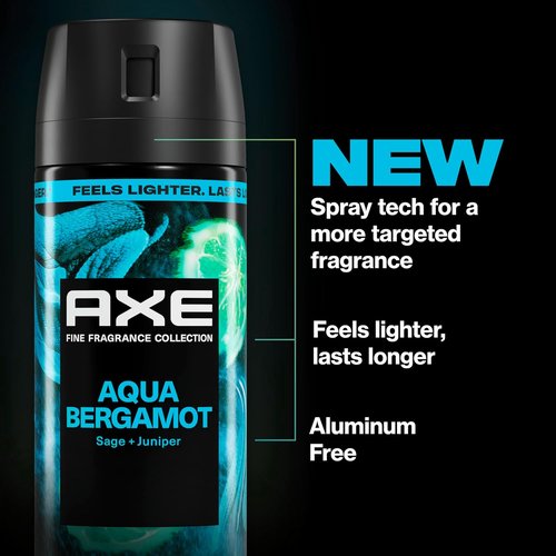 AXE Fine Fragrance Body Spray - Aqua Bergamot | 72-Hour Freshness, Aluminum-Free, 2.9 oz