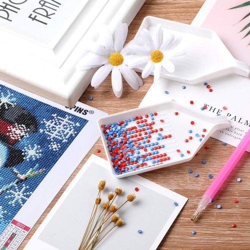 6PCS Plastic Diamond Art Painting Bead Sorting Trays (3.8 x 2.2 Inches), Accessories and Tools for DIY Crafts