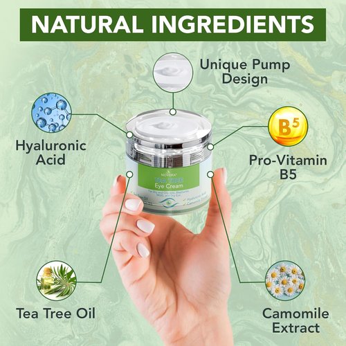 NOVEHA Tea Tree Oil Eye Cream - Anti-Wrinkle Treatment for Dry Skin | 1.69 Fl. Oz. Moisturizer