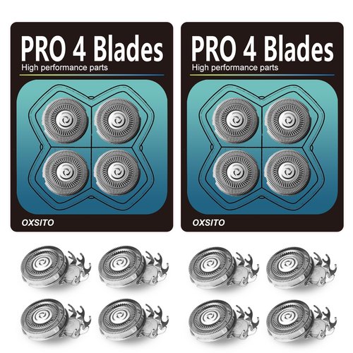 OXSITO 8Pack Pro 4 Head Replacement Blades for Pitbulls Bald Head Razors Gold PRO, Silver PRO, Platinum PRO… Series, Precision Replacement Blades for Head, Face, and Body Grooming.