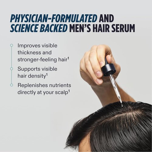 Nutrafol Men's Hair Serum - Clinically Tested for Thicker Hair & Scalp Coverage | Lightweight & Non-Greasy - 30mL