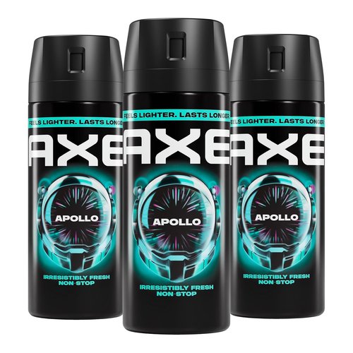 AXE Body Spray - Apollo 48 Hour Freshness | Aluminum-Free, 3 Count, 2.9 oz Each