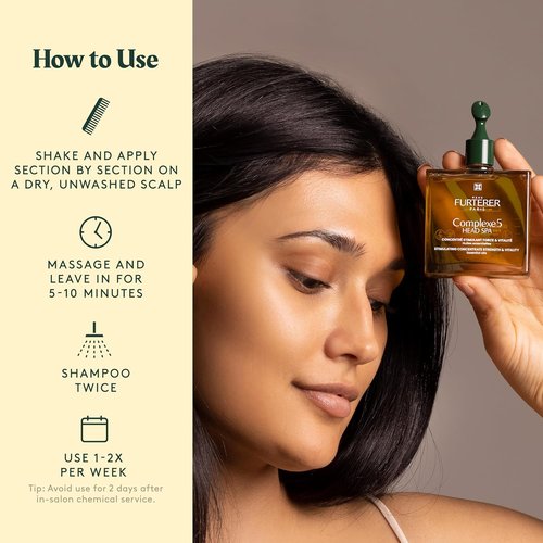 Rene Furterer Head Spa - COMPLEXE 5 Stimulating Plant Concentrate | Pre-Shampoo Scalp Treatment, 1.6 oz