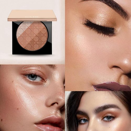 GA-DE Glow FX Natural Face Palette - Blush, Bronzer & Highlighter - Jojoba Oil Infused - 0.42 oz